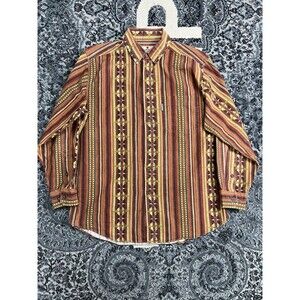 Vintage 90s Woolrich Sz Large SOUTHWEST Indian Chamois Lux Shirt Jacket Top